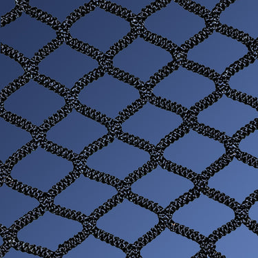Field Lacrosse Replacement Net - NETX1 - (7mm) Seamless One-Piece Lacrosse Net (6 ft.H x 6W x 7 ft.D) (Black)